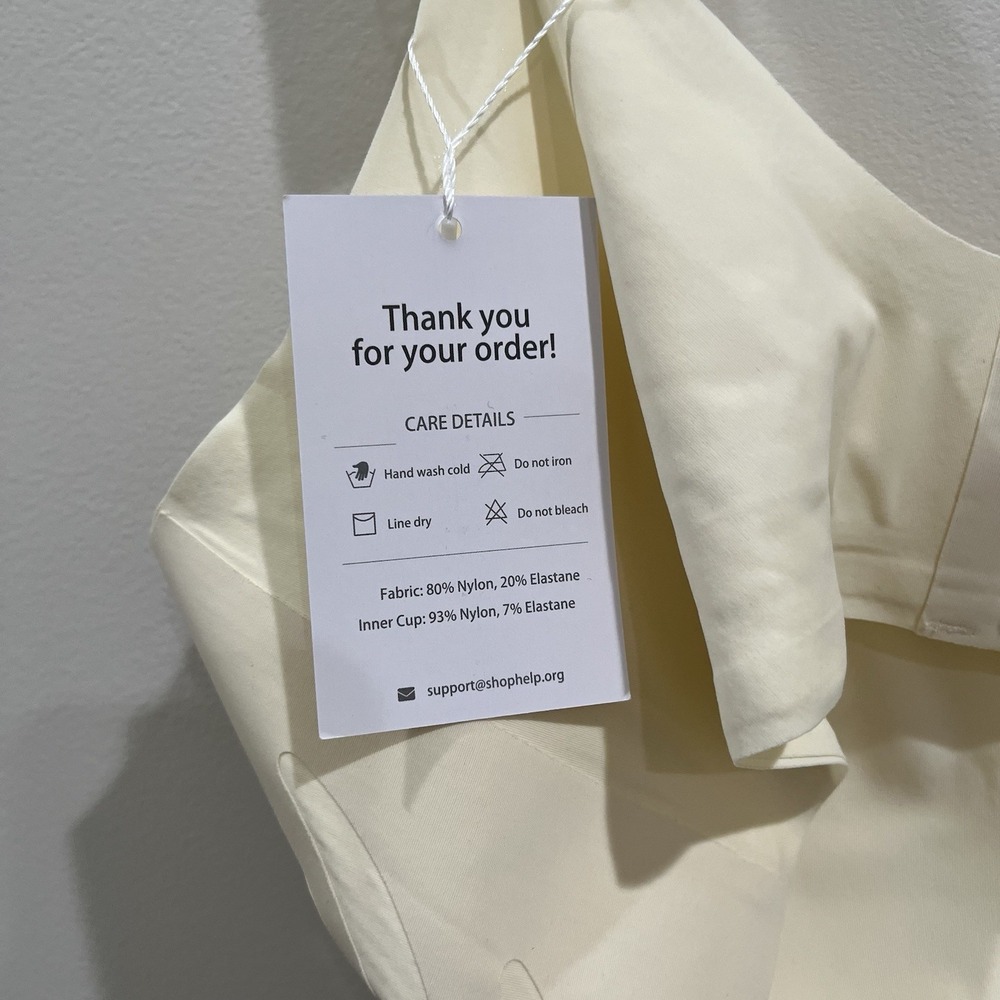 New Lush Fitting Ivory Bra Nylon & Spandex Sz 4XL - up No Wire support - Picture 5 of 5